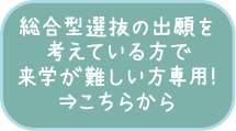 総合型選抜の出願を考えている方で来学が難しい方専用